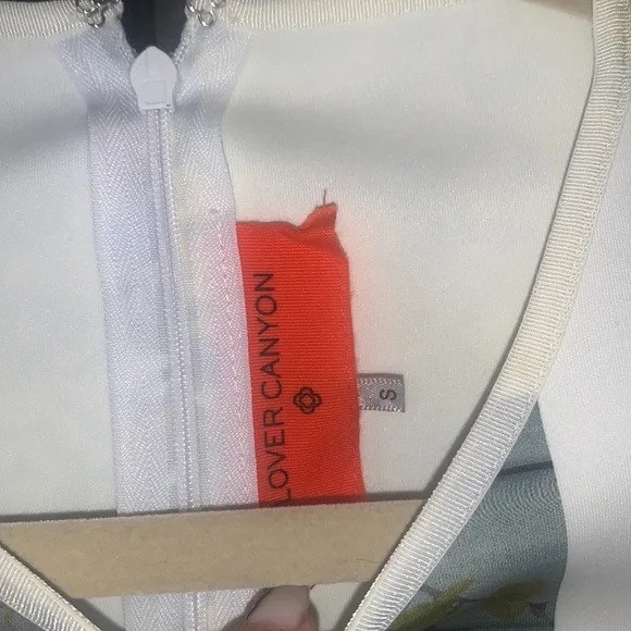 Clover Canyon Blue  and yellow Floral Printed Neoprene Bodycon Mini dress S - Picture 4 of 11